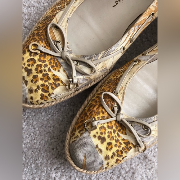 Salvatore Ferragamo Leopard Floral Espadrilles Sandals 8 4A - Picture 9 of 14